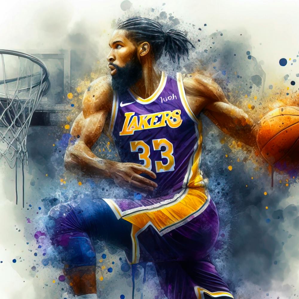 Joueur de Basketball à l'Aquarelle - NBA 5