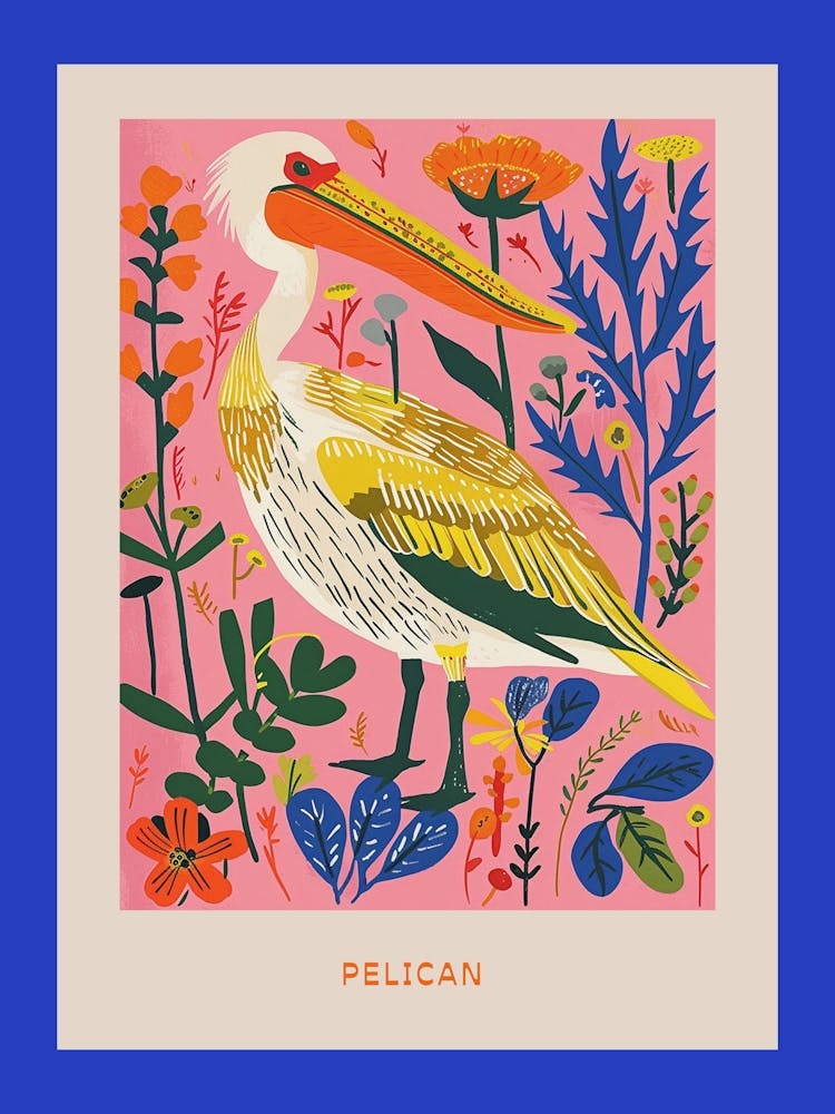 Spring Birds Poster Pelican 4