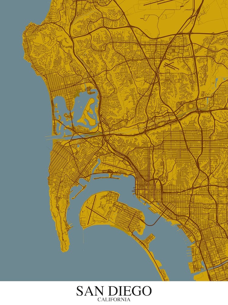 San Diego California Yellow Blue