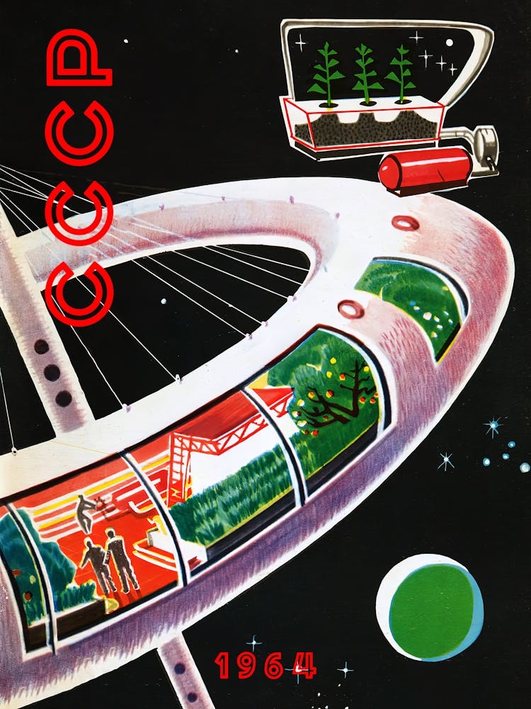 USSR, 1964 — Soviet vintage space poster, soviet art, propaganda print