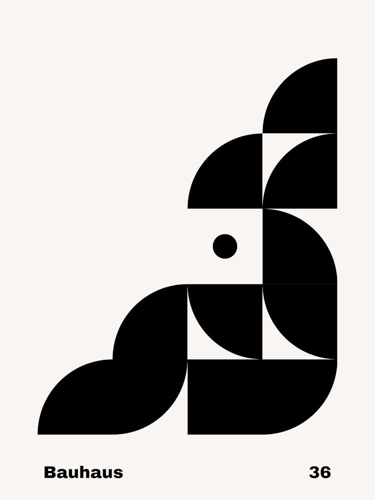 Geometric Bauhaus Poster B&W 36