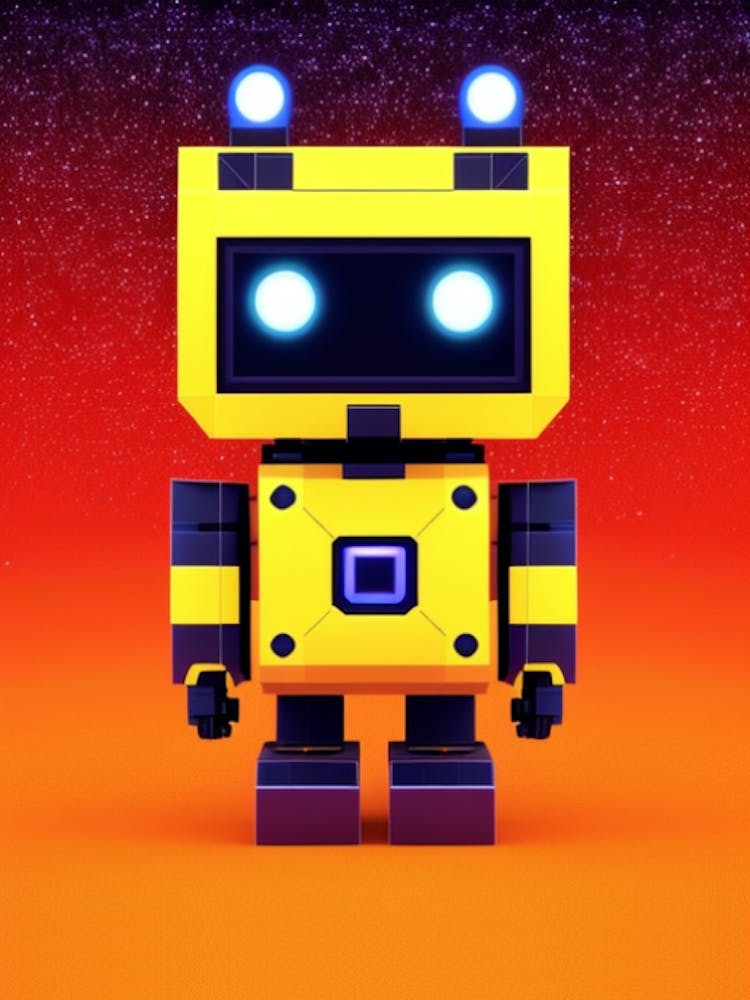 Yellow Robot In Space