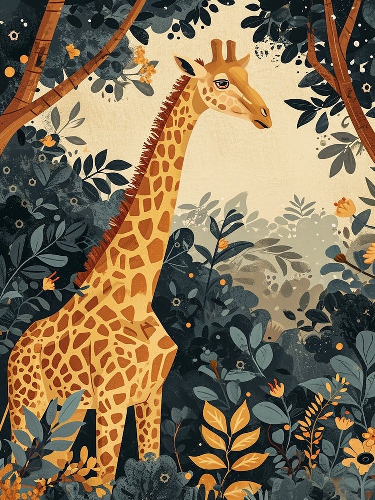 Storybook Style Illustration Of A Giraffe 5