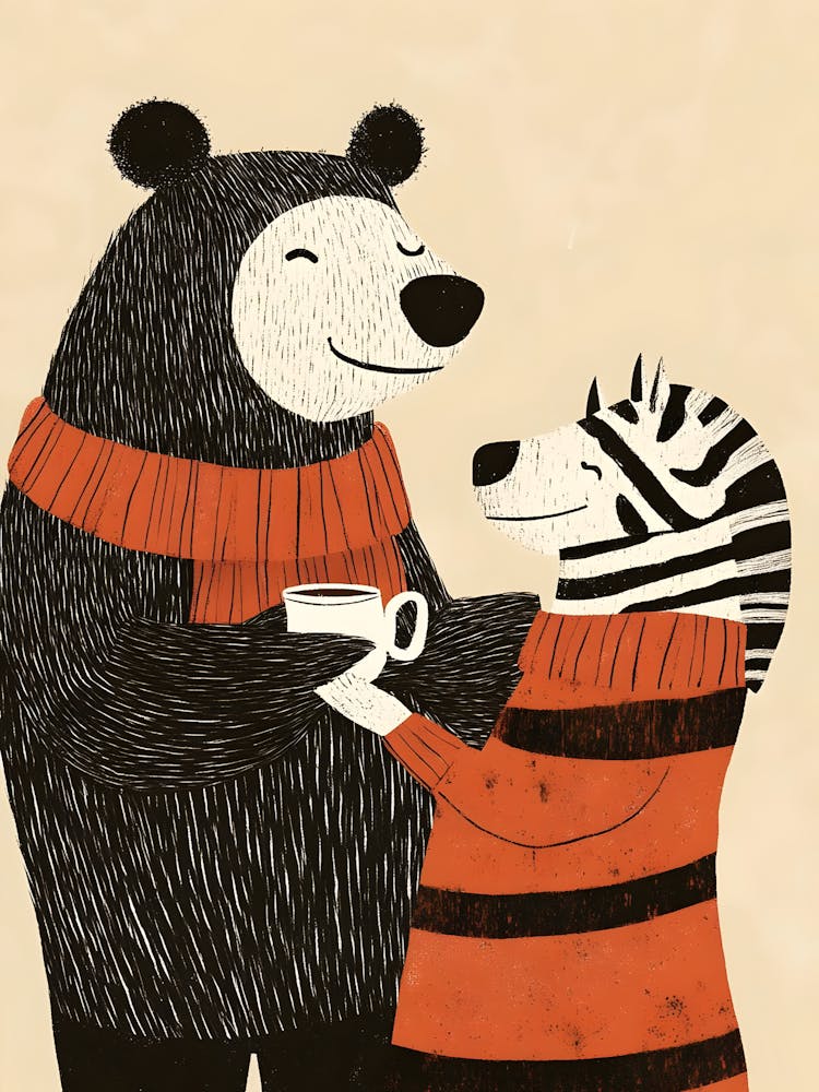 Bear And Zebra