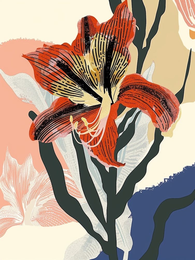 Colourful Flower Illustration Amaryllis 5