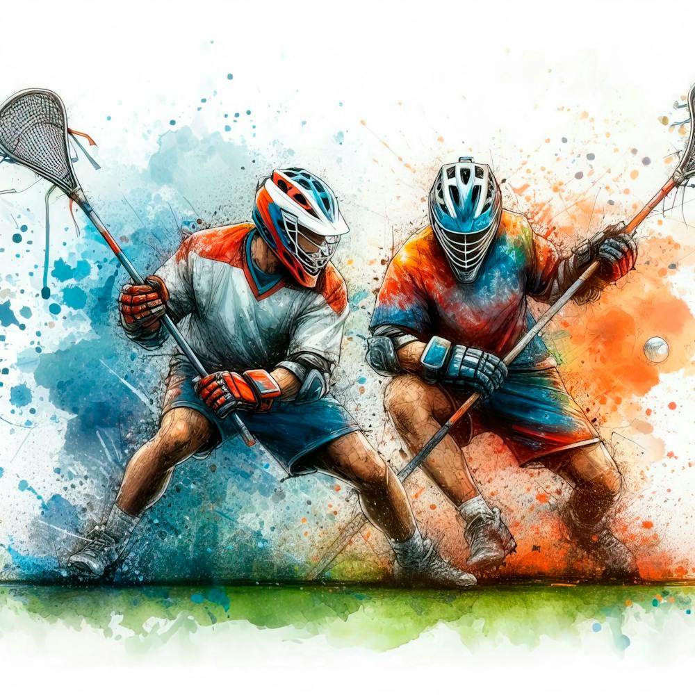 Lacrosse Player In Watercolor