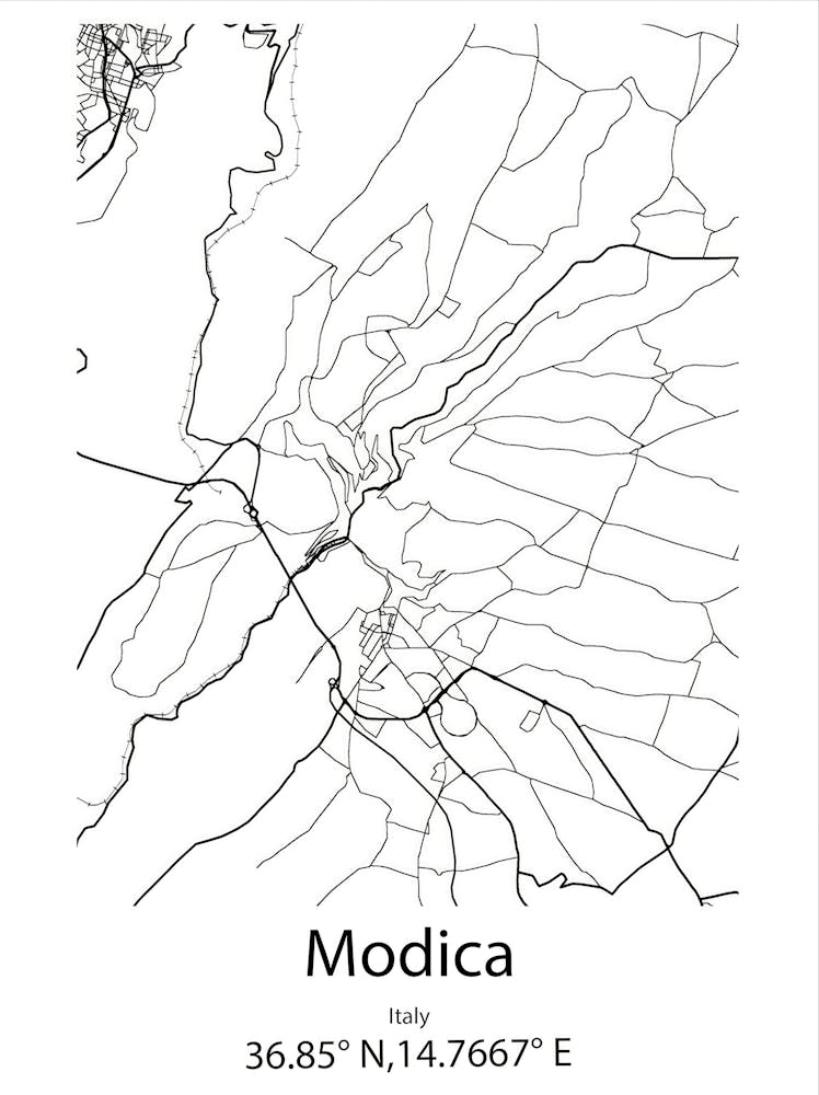 Modica,Italy Minimalist Map