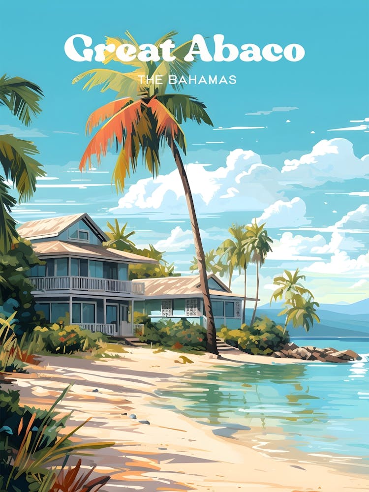 Great Abaco The Bahamas Karibische Reisekunst Illustration