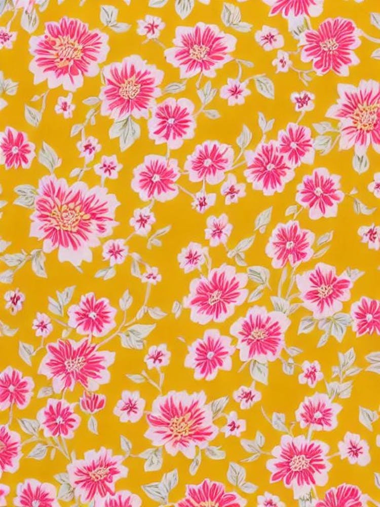 Xanthoceras Sorbifolium Floral Print Retro Pattern 1 Flower