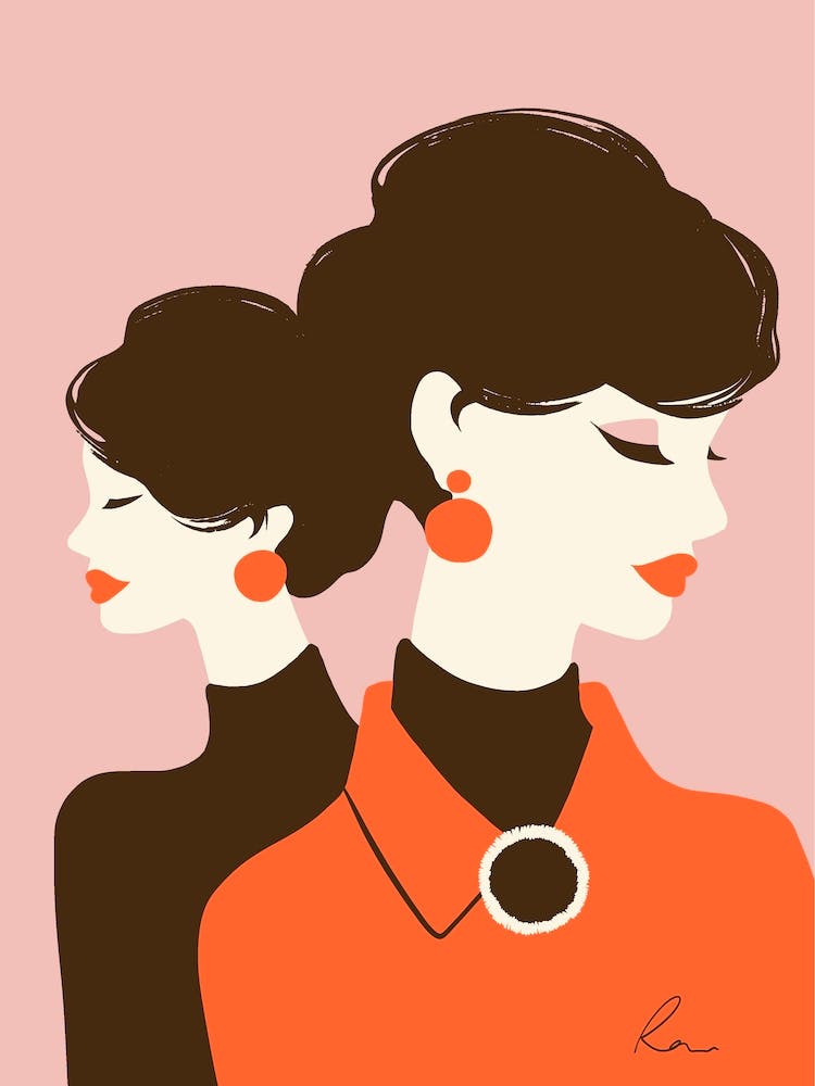 Jeune femme à la mode en orange 05