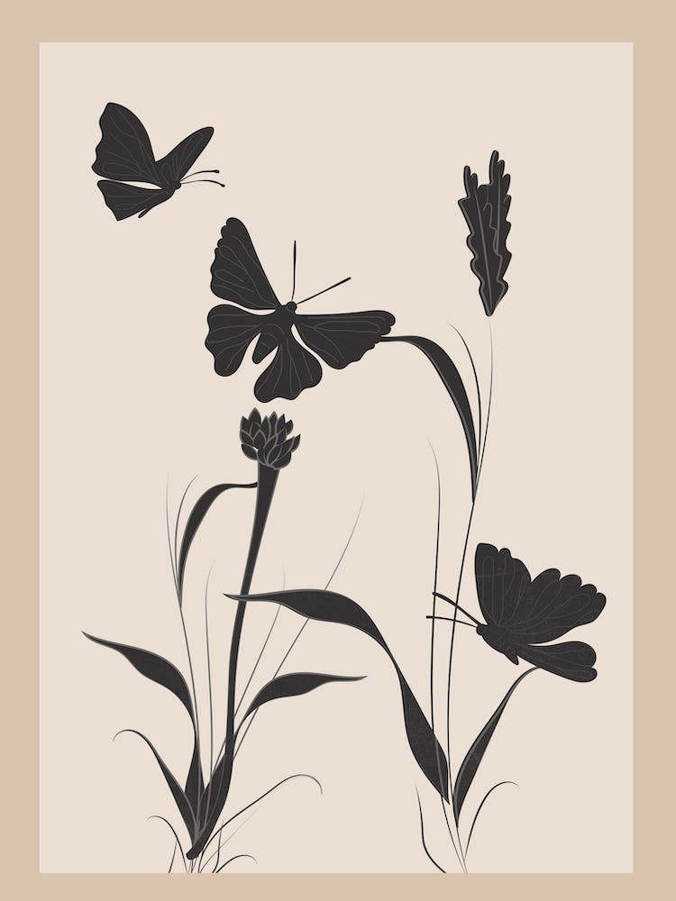 The Abstract Black Butterflies