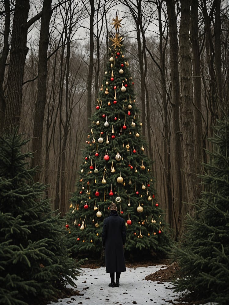Gotischer Weihnachtsbaum Im Wald