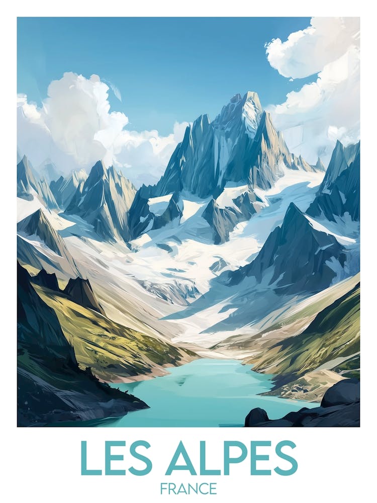 Affiche de voyage Les Alpes