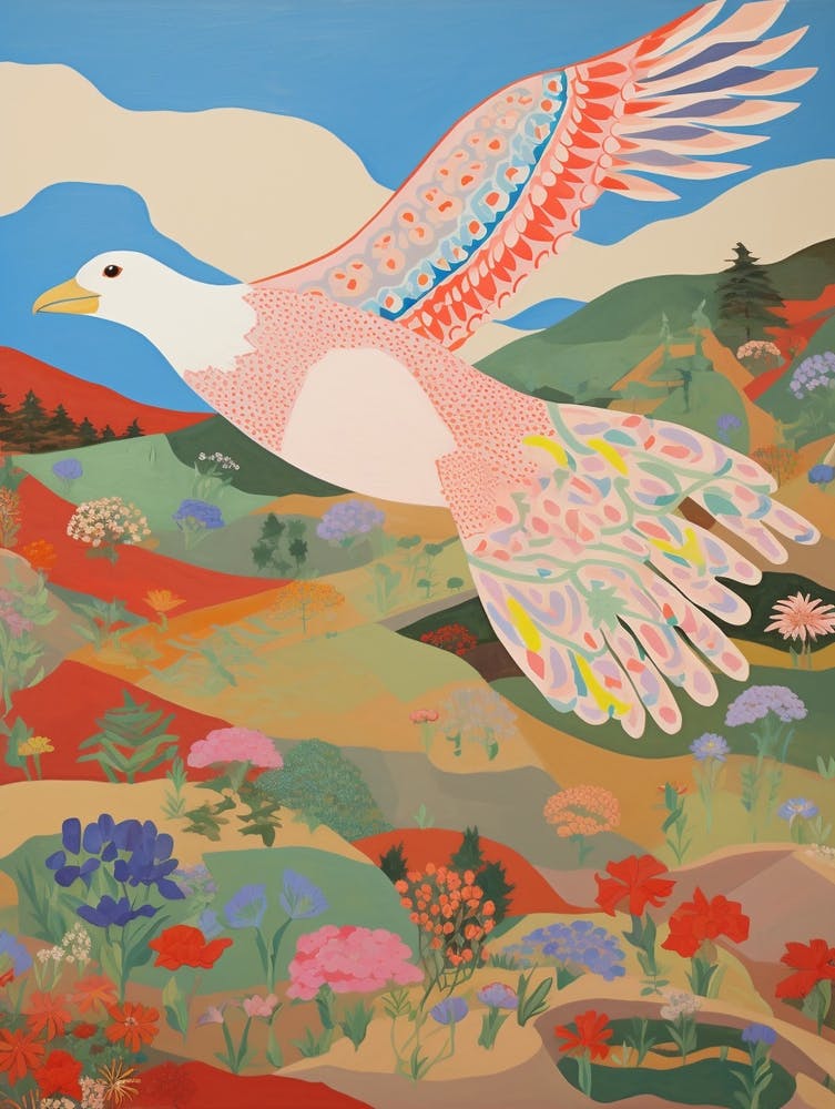 Maximalist Bird Painting Common Tern 2