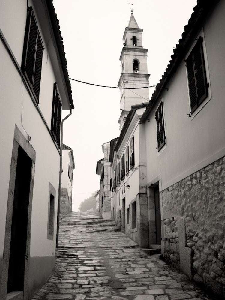 Rovinj, Croatia, Black And White Old Photo 3