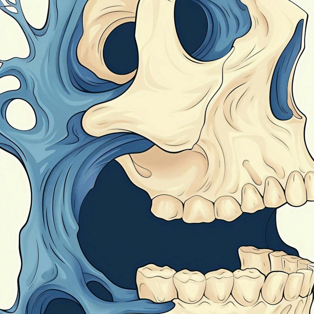 Skull With Blue Water