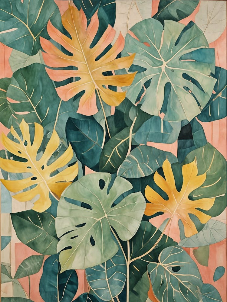Tropical Monstera Leaves