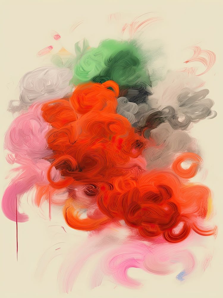 Brush Stroke Flowers Abstract 6