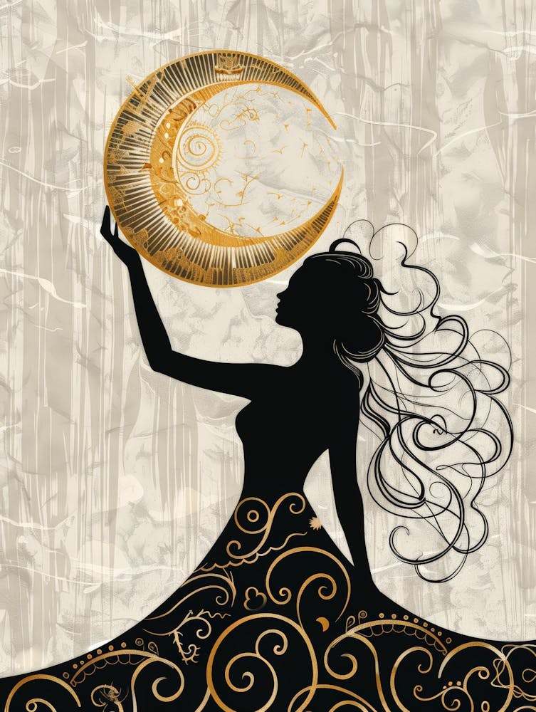 Woman Holding A Moon 1