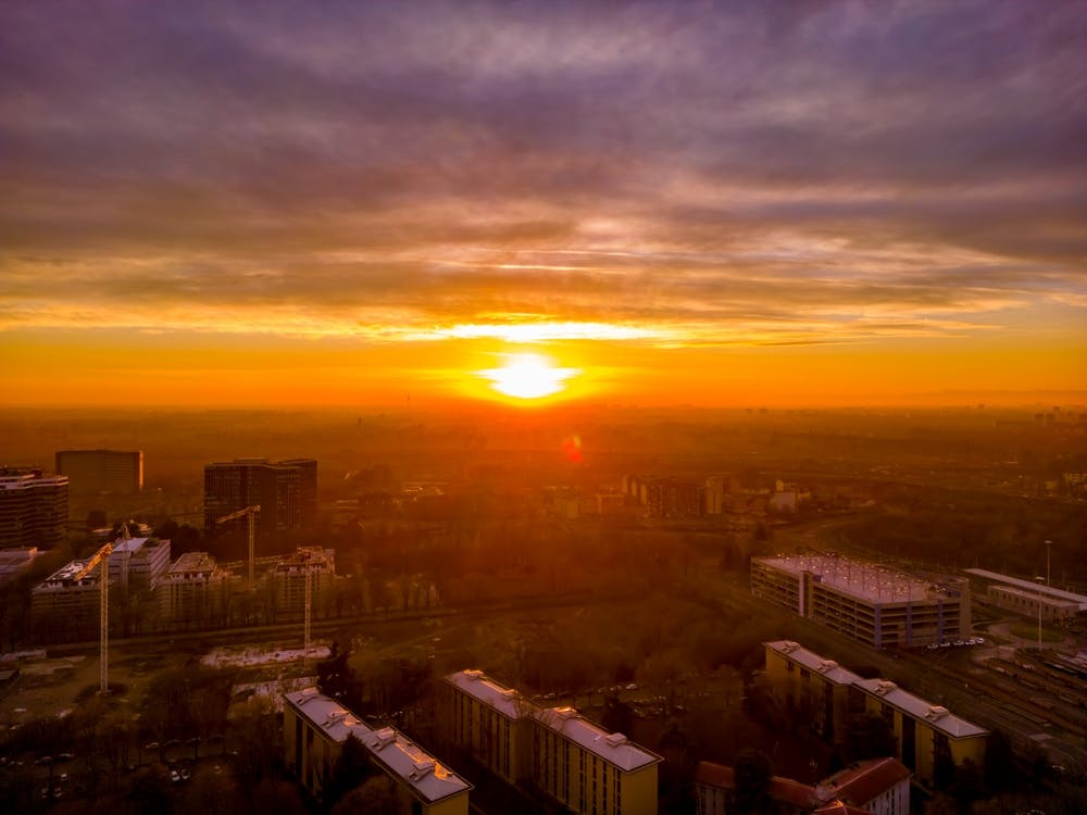 Sunset in Milan Italy Europe Photo Photograph Cool Wall Decor Poster.