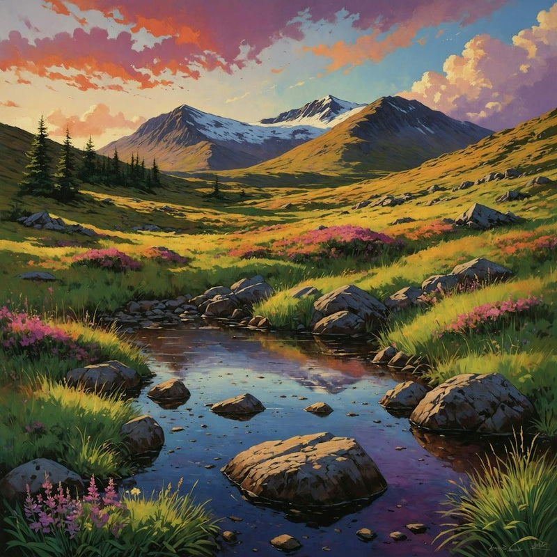 A Vibrant Colorful Illustration Of Ben Lawers I 0