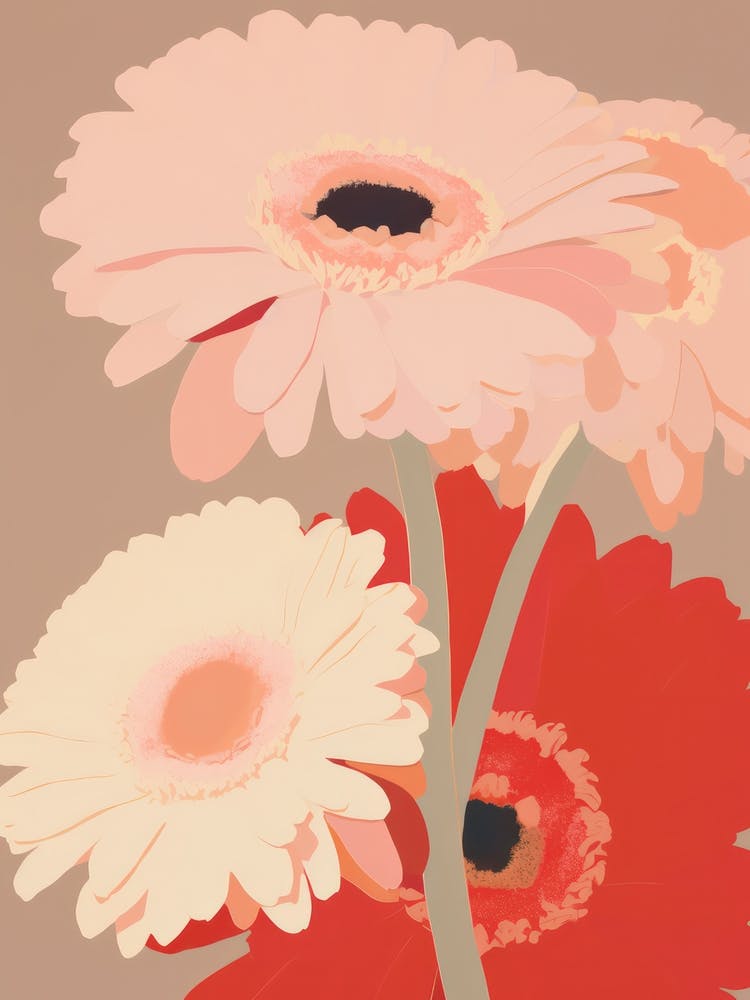 Fleur de Marguerites Gerbera Grande Illustration Audacieuse 2