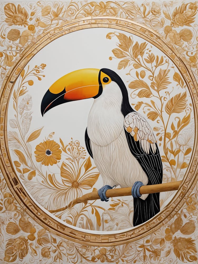 Gold Floral Toucan no2