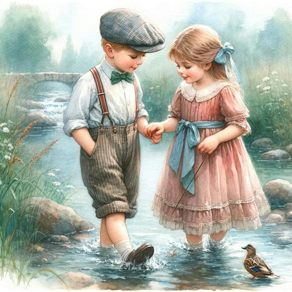 Little Boy And Little Girl