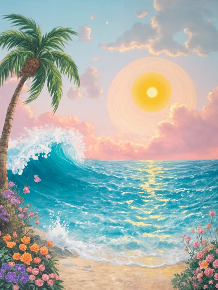 Tropical Sunset At The Beach