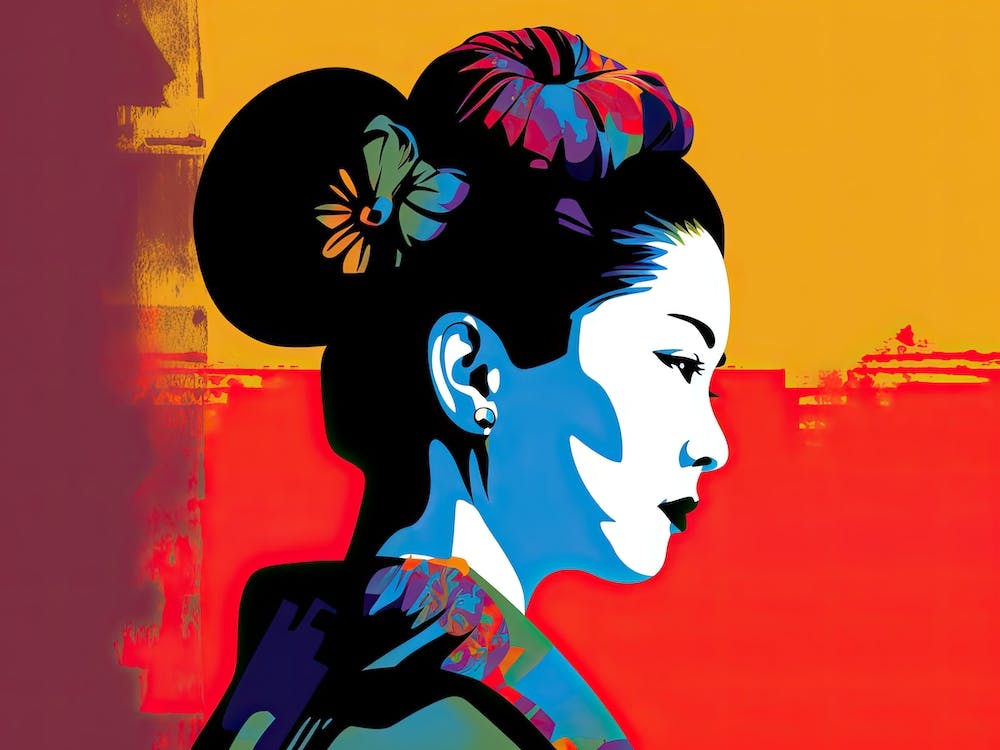 Geisha Gesicht Pop Art 2
