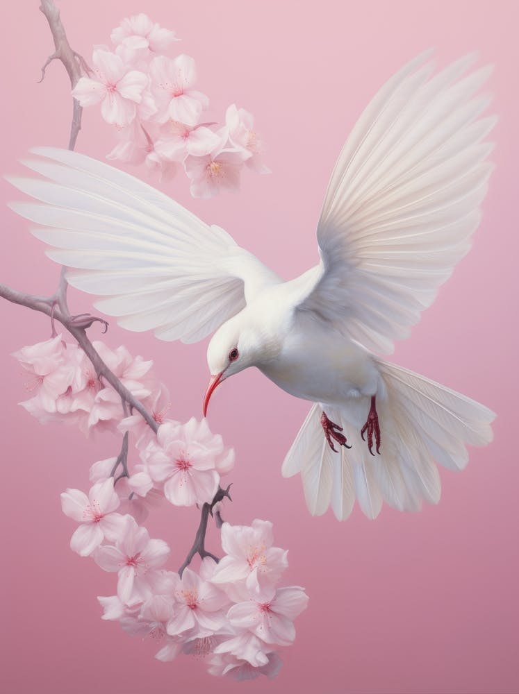 Dove With Cherry Blossoms