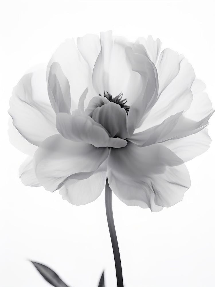 Black And White Peony