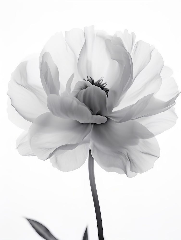 Black And White Peony