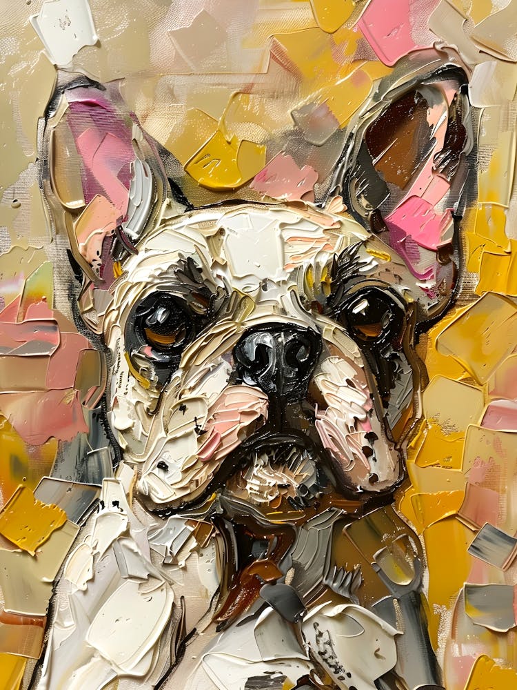 French Bulldog Impasto Painting