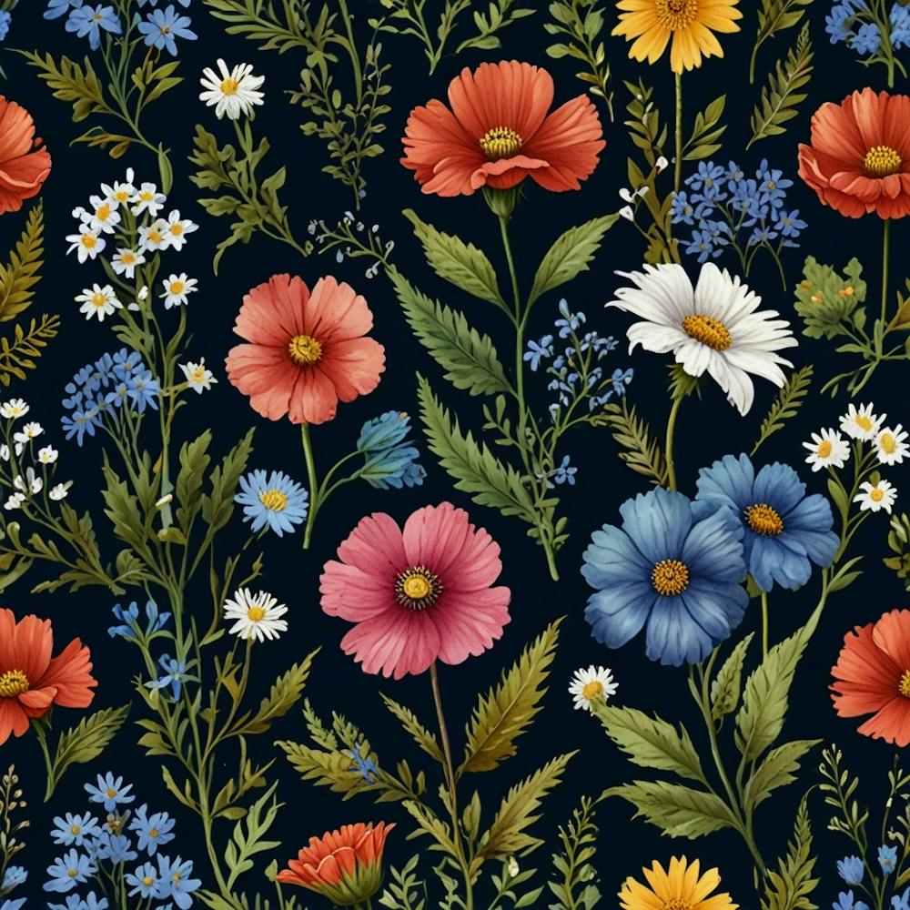 Wildflowers Seamless Pattern 1
