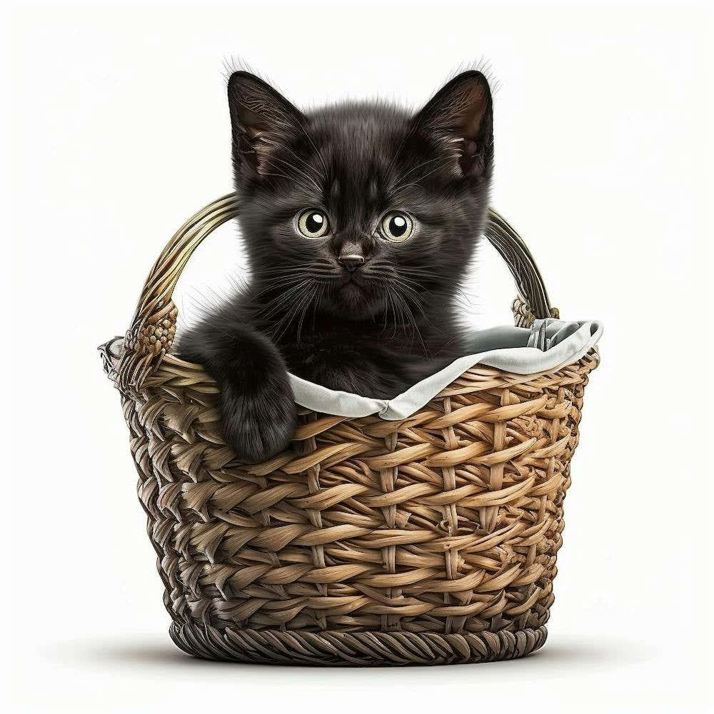 Kitty in A Basket