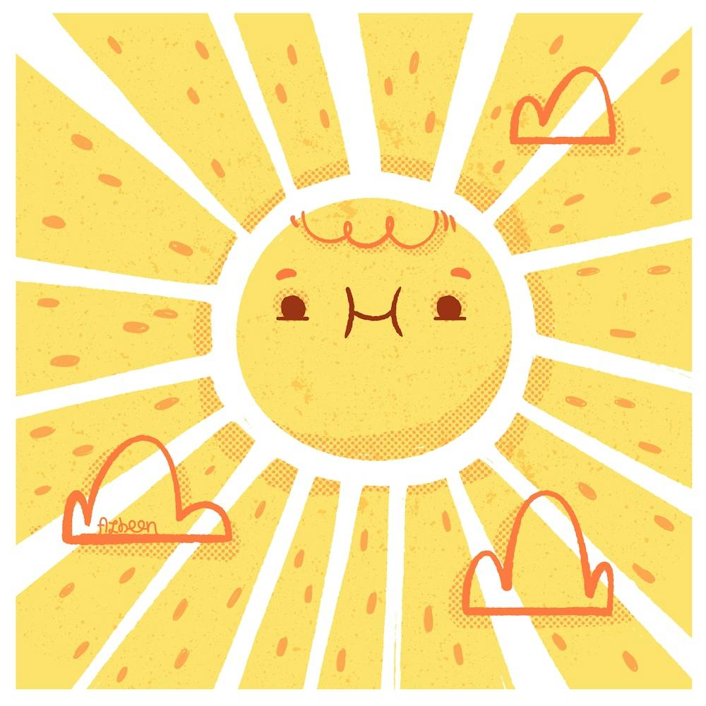 Happy face sun
