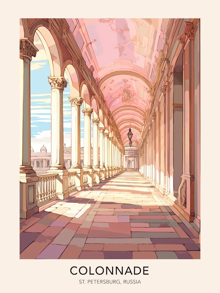 Colonnade St Petersburg Russia Travel Poster