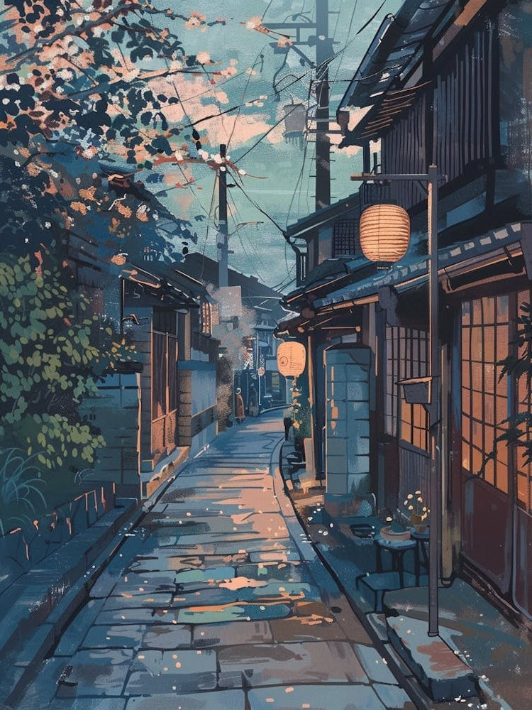 Osaka Japan 5 Retro Illustration