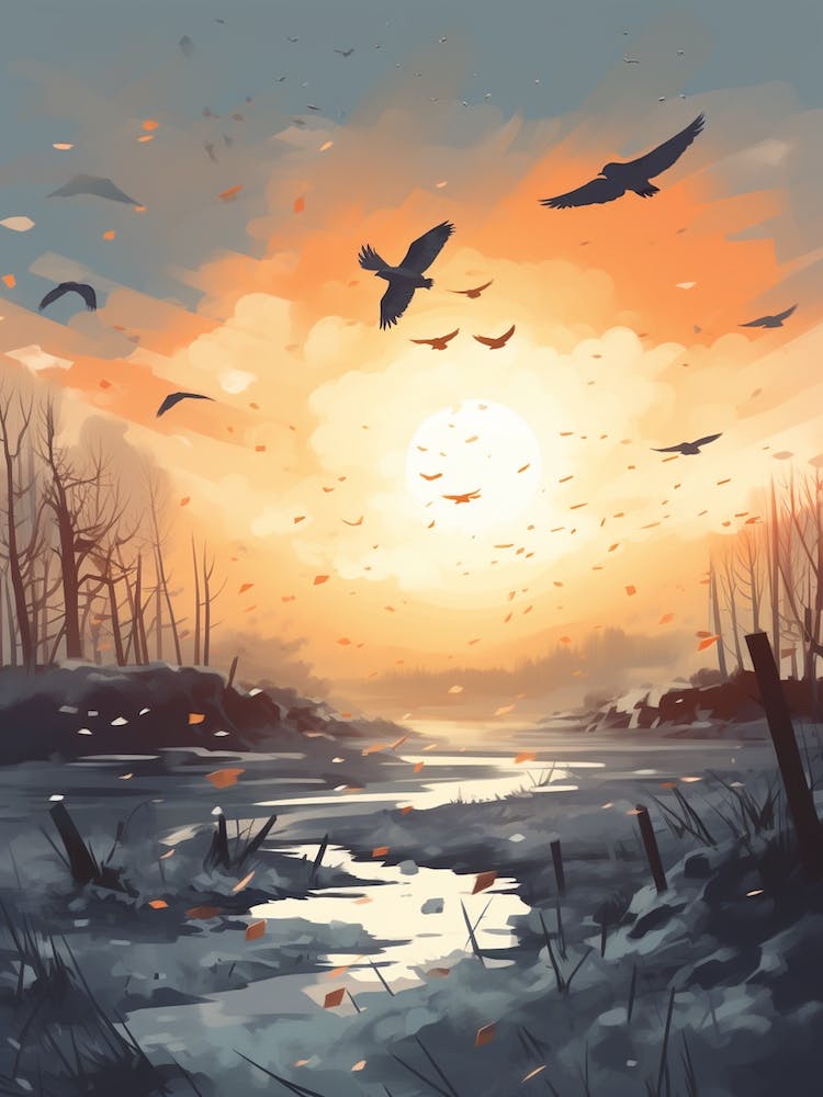 Flock Of Birds Winter 3