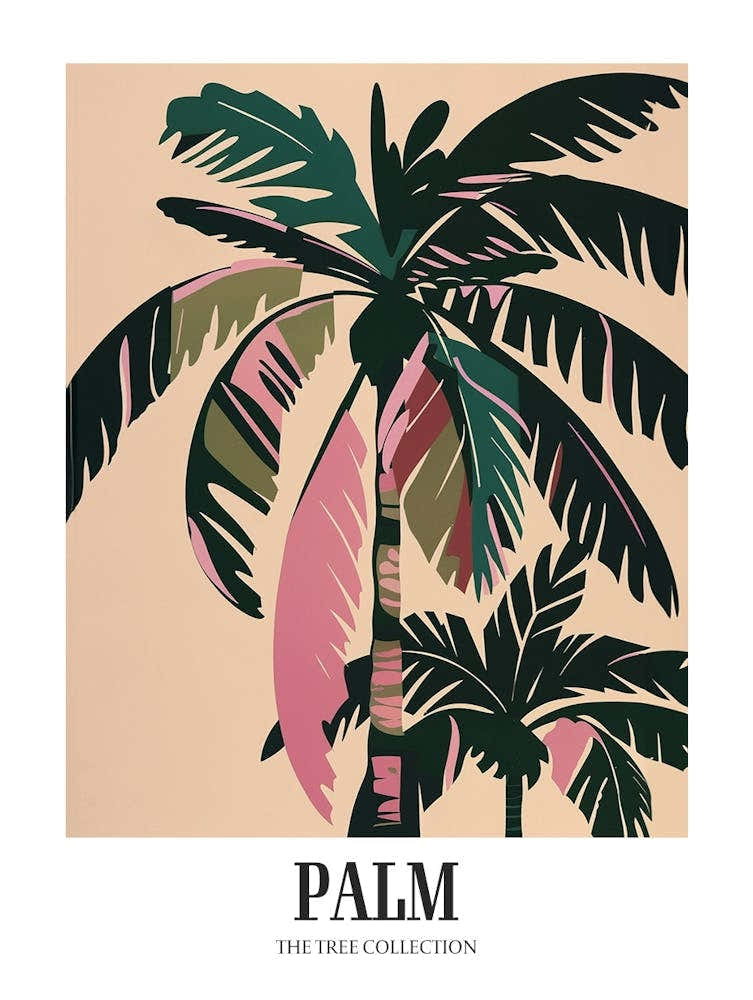 Palm Tree Colourful Illustration 1 Poster
