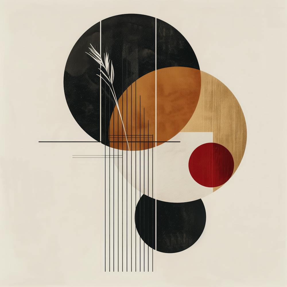 Earthen Geometry: Minimalist Fusion of Circles, Lines, and Wheat