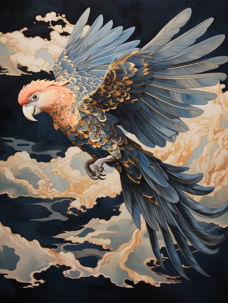 Macaw 2 Gold Detail Painting