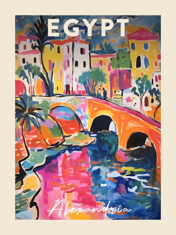 Alexandria Egypt 3 Fauvist Painting  Travel Poster