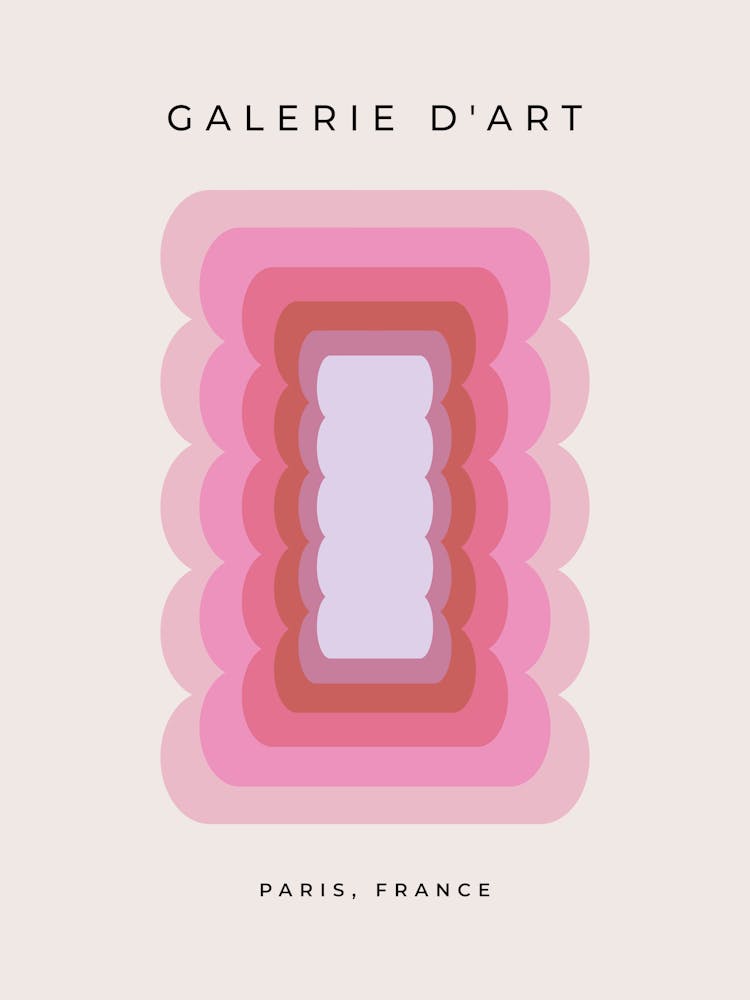 Vintage Wavy Lines Pink And Beige