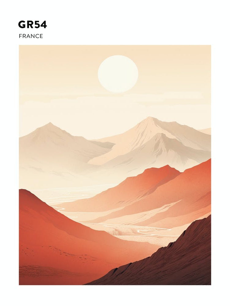 Gr54 France Hiking Trail Landscape Poster