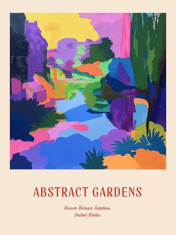 Jardins Colorés Denver Botanic Gardens USA 1 - Affiche Rouge