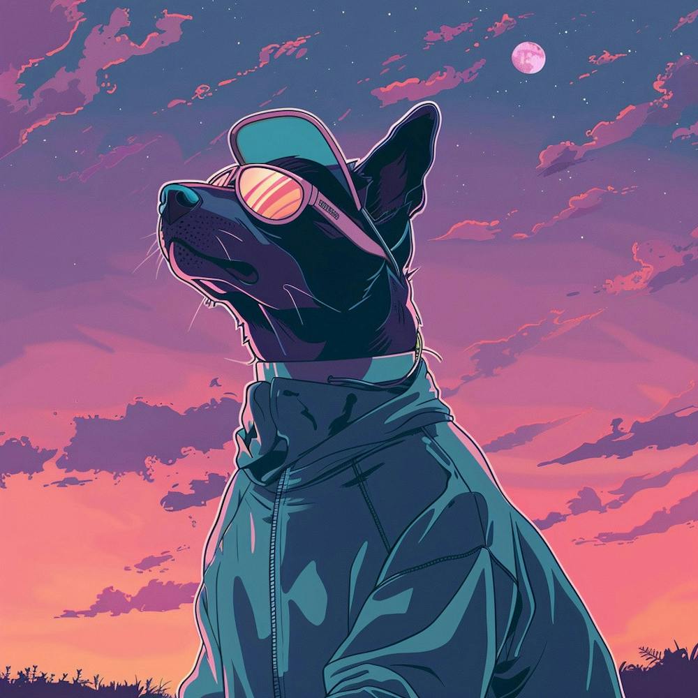 Dog With Sunglasses Lofi Doggy