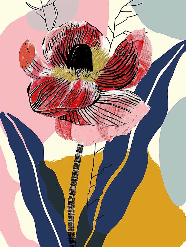 Colourful Flower Illustration Ranunculus 1