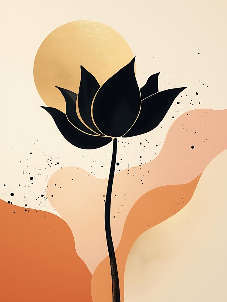 Neutral Botanical Shapes in Warm Beige Tones